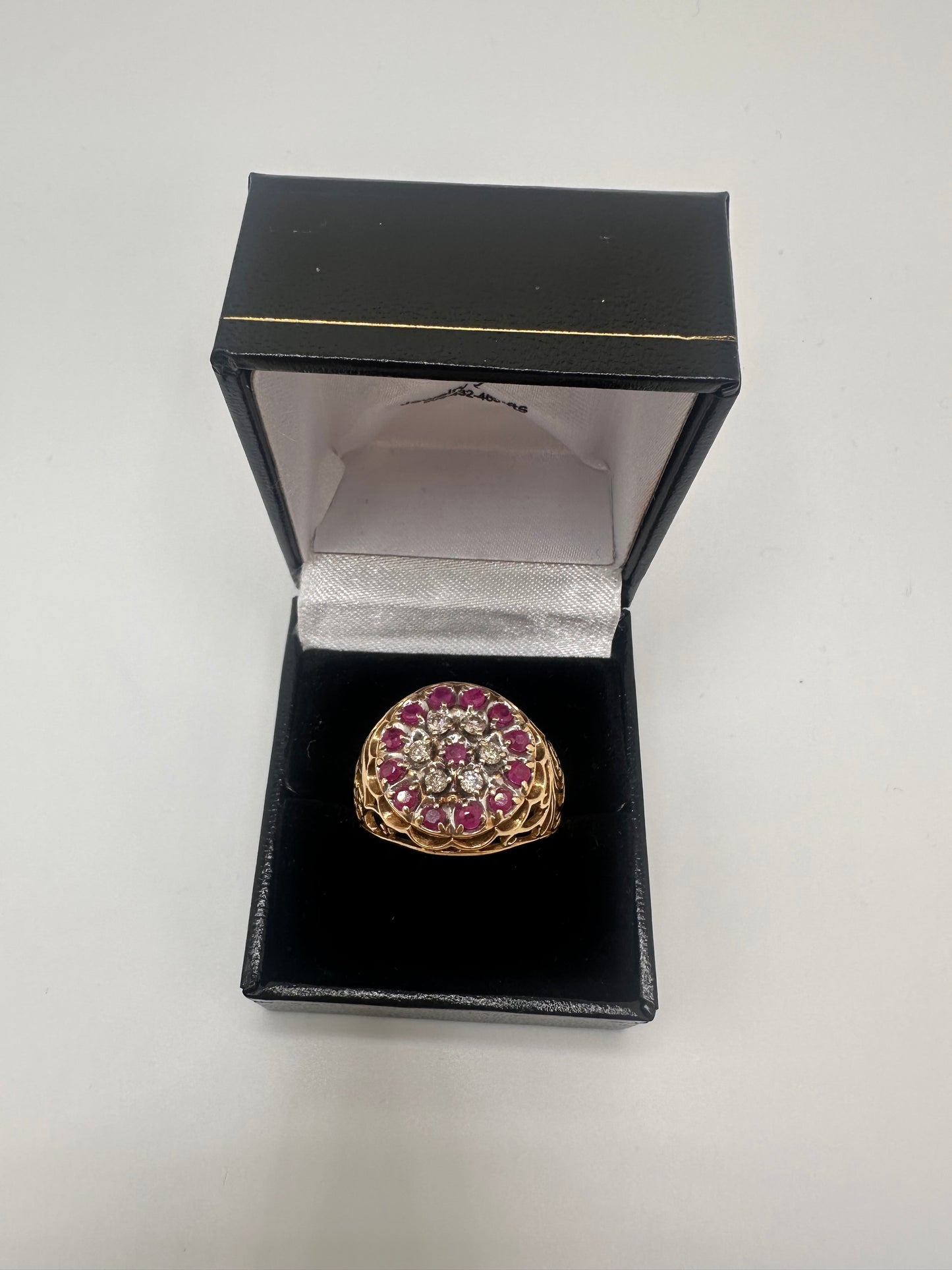 10k Yellow Gold Ruby & Diamond Men's KY Cluster